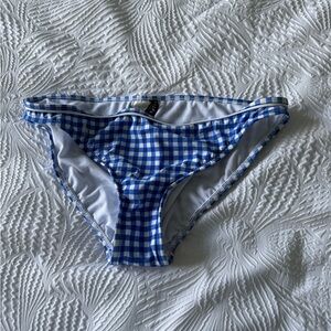 Ralph Lauren Blue and White Gingham Bikini Bottom - NWT